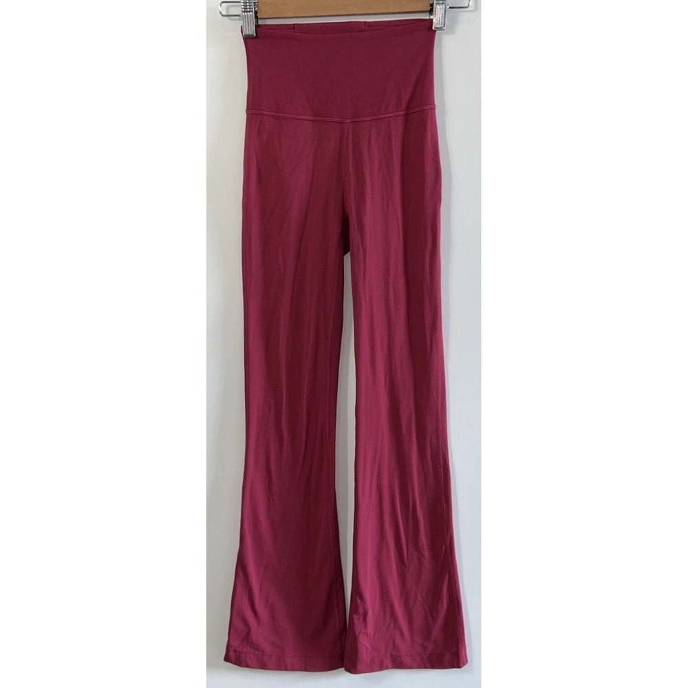 Women's Lululemon Pants Groove Nulu High Rise Flared Yoga LW5DKNS Sz 0 No Pillin
